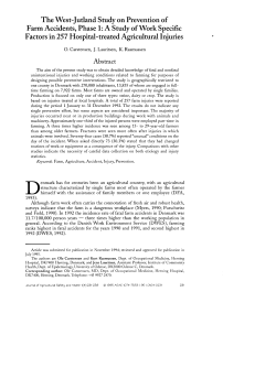 The West-Jutland Study on Prevention of Farm Accidents, Phase 1