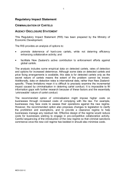 Criminalisation of Cartels
