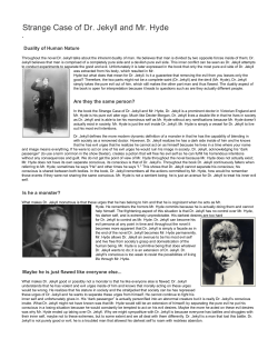 Strange Case of Dr. Jekyll and Mr. Hyde