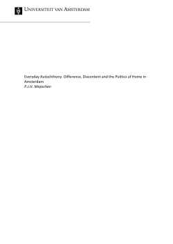 Everyday Autochthony. Difference, Discontent and the Politics of