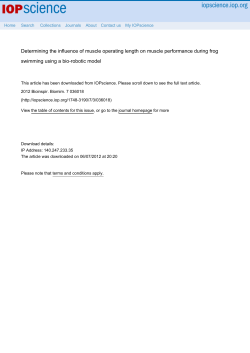 Determining the influence of muscle operating length on muscle