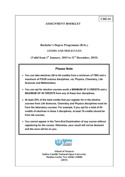Assignment CHE-1 Year 2015