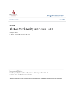The Last Word: Reality into Fiction - 1984