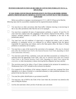 PETITION FOR EXPUNCTION OF RECORD OF CONVICTION