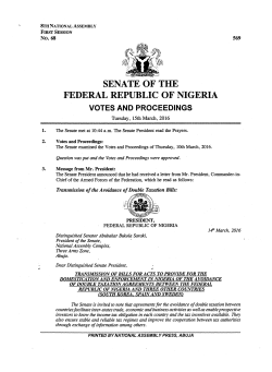 senate of the federal republic of nigeria