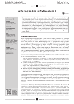 Suffering bodies in 2 Maccabees 3