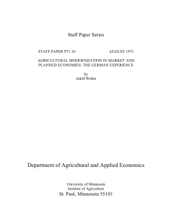 Department of Agricultural and Applied Economics