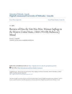 Review of How the Vote Was Won: Woman Suffrage in the Western