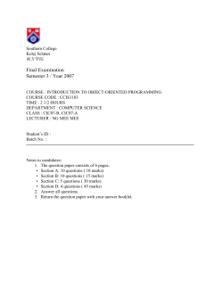 Final Examination Semester 3 / Year 2007