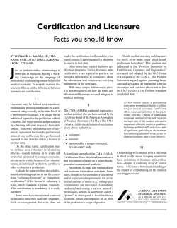 Certification and Licensure