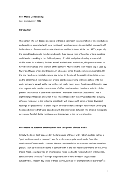 Post Media Conditioning