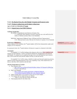 Emily Gallmeyer`s Lesson Plan Lesson: The Hundred Penny Box