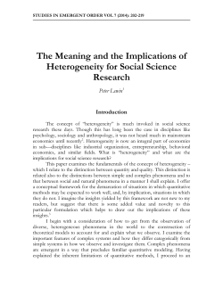 The Meaning and the Implications of Heterogeneity