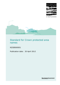 Standard for Crown protected area names - NZGBS60001