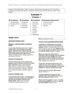 Lesson 1 The Sign of the Beaver