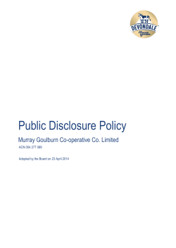 Public Disclosure Policy