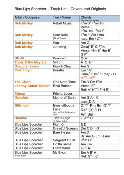 Blue Lips Scorcher &ndash; Track List &ndash; Covers and Originals G A G Em