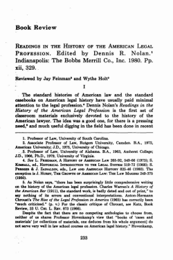 readings in the history of the american legal profession.