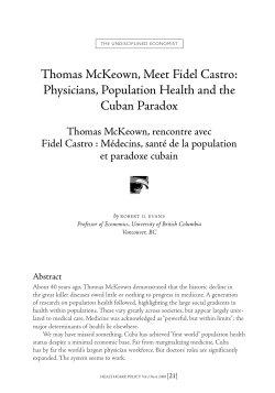 Thomas McKeown, Meet Fidel Castro: Physicians, Population