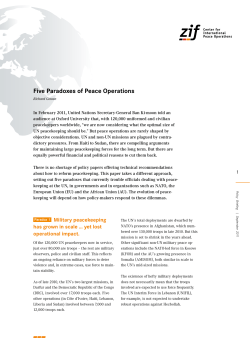 Five Paradoxes of Peace Operations