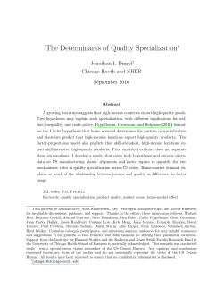 The Determinants of Quality Specialization