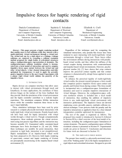 Impulsive forces for haptic rendering of rigid contacts