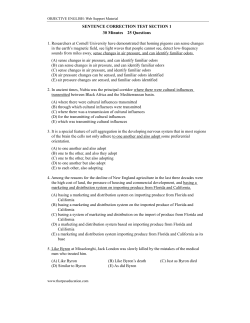 SENTENCE CORRECTION TEST SECTION 1 30 Minutes 25