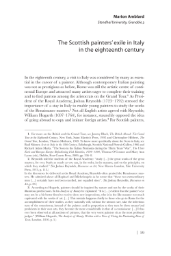 The Scottish painters` exile in Italy in the eighteenth century