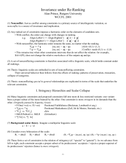 Invariance under Re-Ranking - RuCCS