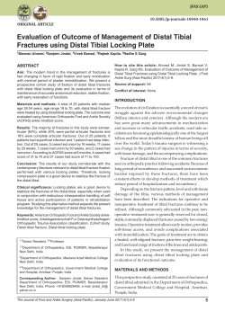 Evaluation of Outcome of Management of Distal