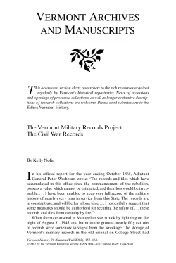 The Civil War Records - Vermont Historical Society