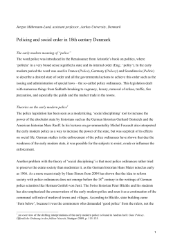 Policing and social order in 18th century Denmark