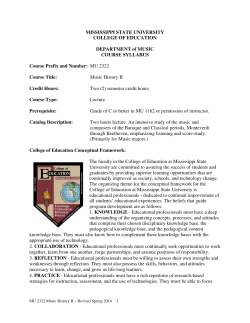 MU 2322 Course T - Mississippi State University College of Education