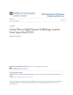Game Plan to Fight Human Trafficking: Lessons from Super Bowl XLVI