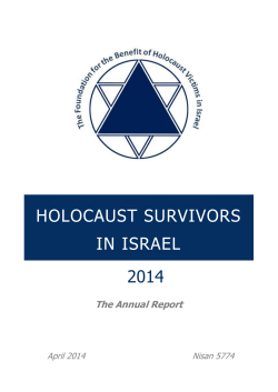 Holocaust Survivors in Israel Annual Report 2014