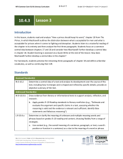 Grade 10 ELA Module 4, Unit 3, Lesson 3