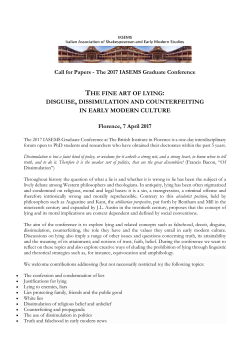 The 2017 IASEMS Graduate Conference THE FINE ART OF LYING