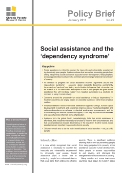 Social assistance and the `dependency