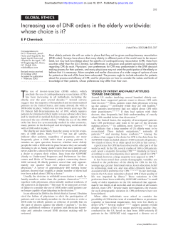Increasing use of DNR orders in the elderly worldwide