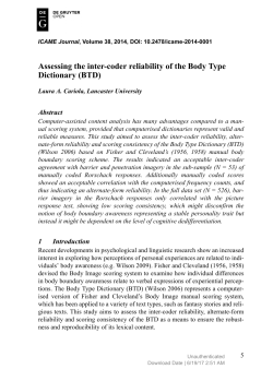 Assessing the inter-coder reliability of the Body Type Dictionary (BTD)