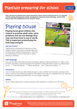 Playing house - Playgroup WA