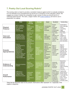 7. Poetry Out Loud Scoring Rubric*