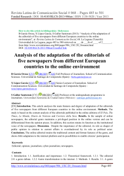 Analysis of the adaptation of the editorials of five newspapers from