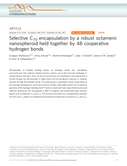 Selective C70 encapsulation by a robust octameric