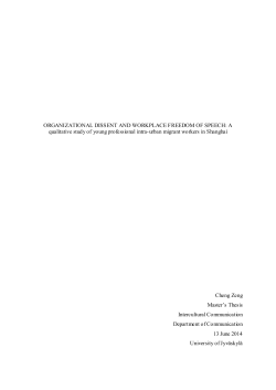 ORGANIZATIONAL DISSENT AND WORKPLACE FREEDOM OF