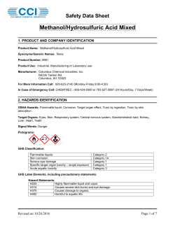 Methanol/Hydrosulfuric Acid Mixed