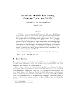 Inside and Outside Fiat Money, Gains to Trade, and IS
