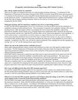 FAQ (Frequently Asked Questions about Supervising a BSU Student
