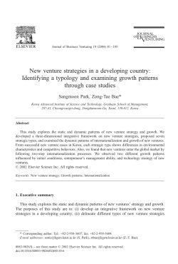New venture strategies in a developing country: Identifying a