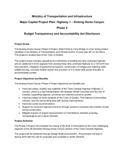 budget disclosure - Ministry of Transportation and Infrastructure